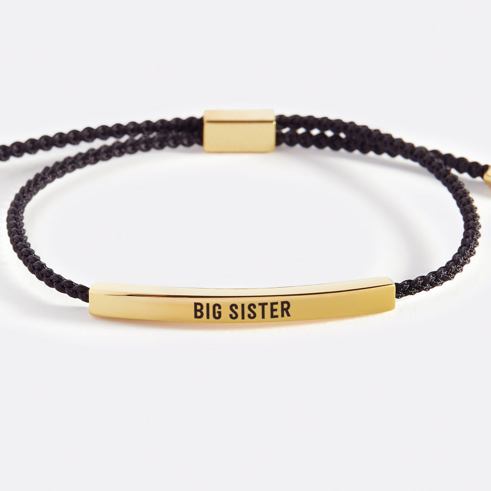 Big Sister Inspire Bracelet - Gold / Midnight Black / Personalized