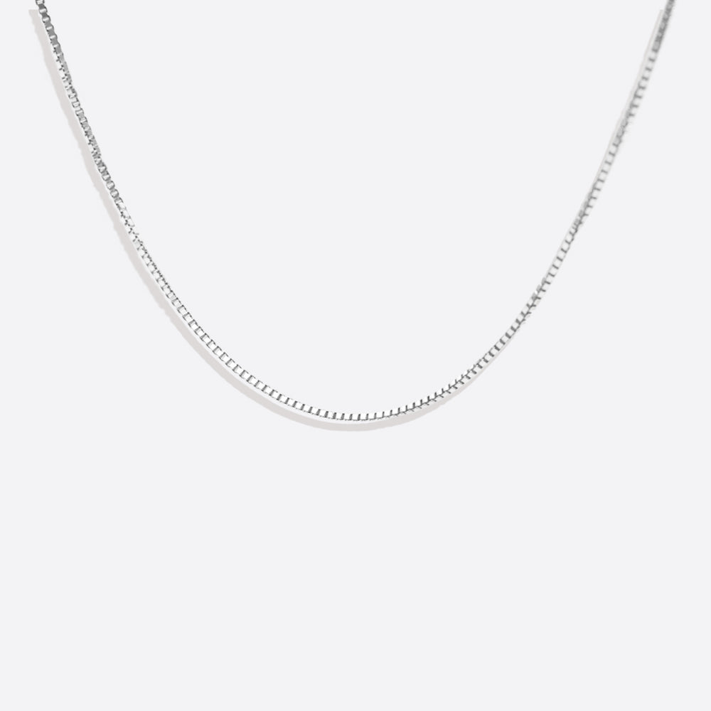 Box Chain Necklace - 925 Sterling Silver / 1mm / 20" + 2"