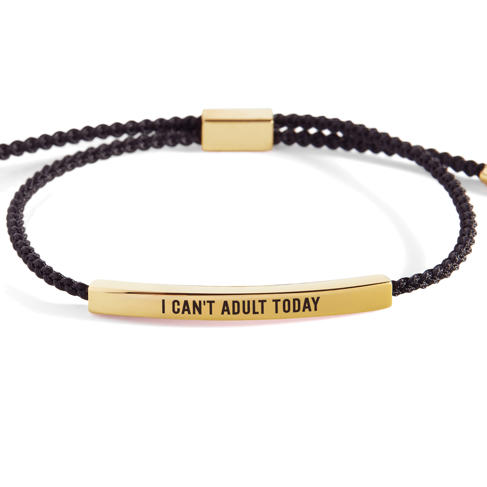 I Can't Adult Today Inspire Bracelet - Gold / Royal Blue