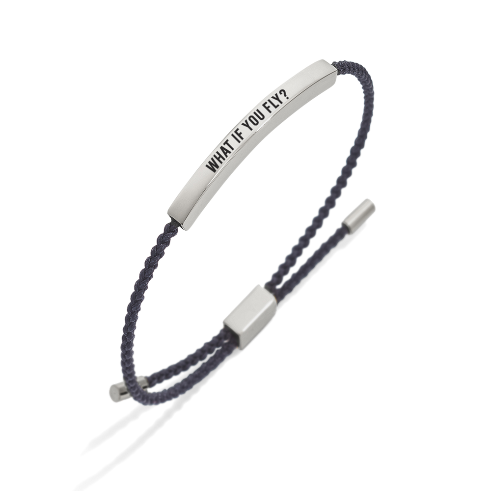What If You Fly? Inspire Bracelet - Silver / Midnight Black / Standard