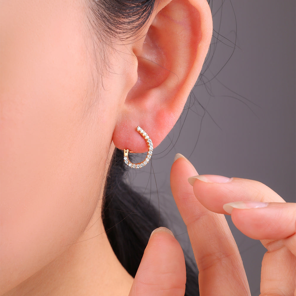 Pave Teardrop Twist Earrings - 18k Gold Over Sterling Silver