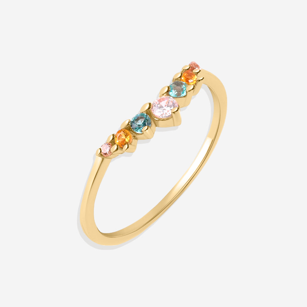 Arc Ombré Band - Topaz & Sapphire - 18k Gold Over Sterling Silver / 5