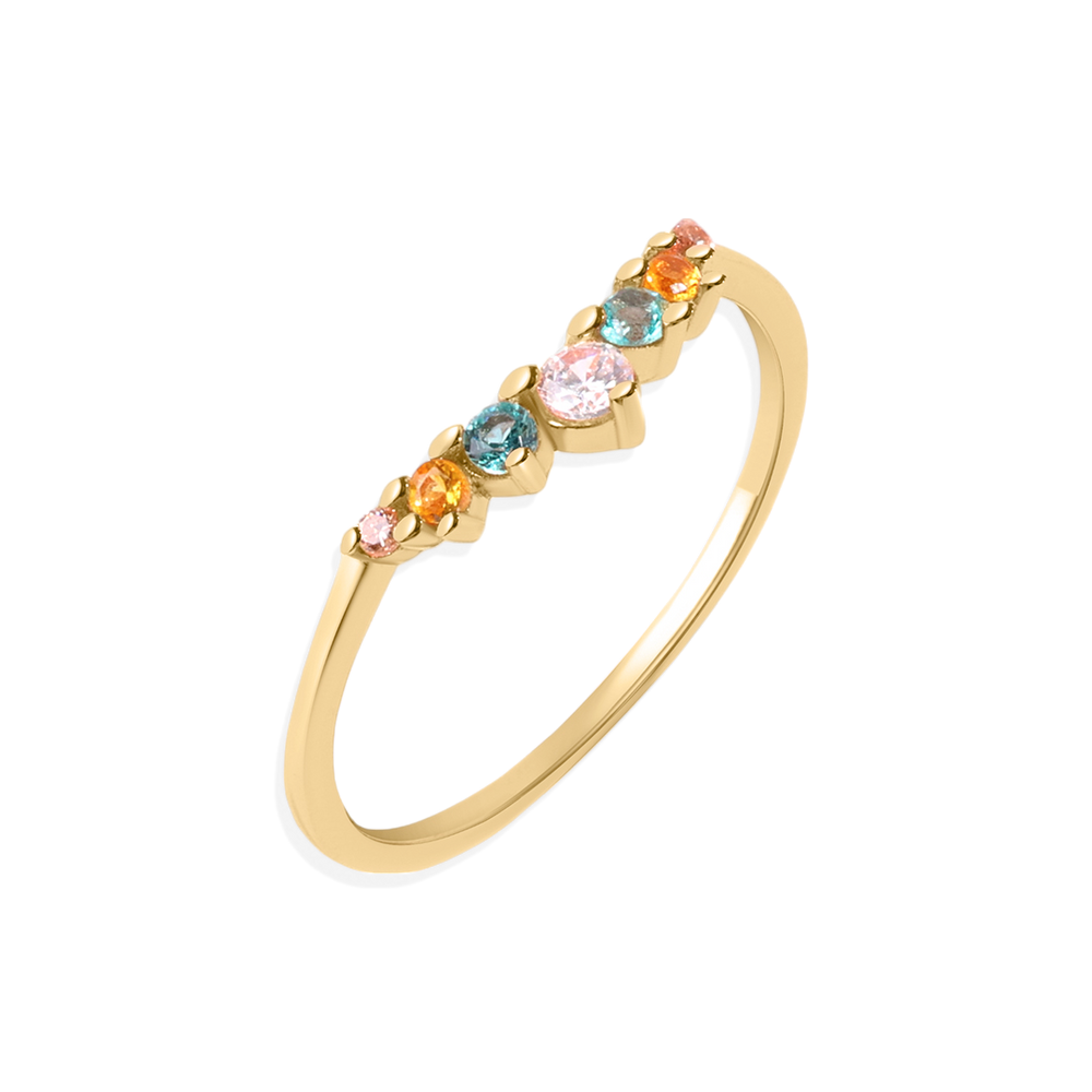 Arc Ombré Band - Topaz & Sapphire - 18k Gold Over Sterling Silver / 5