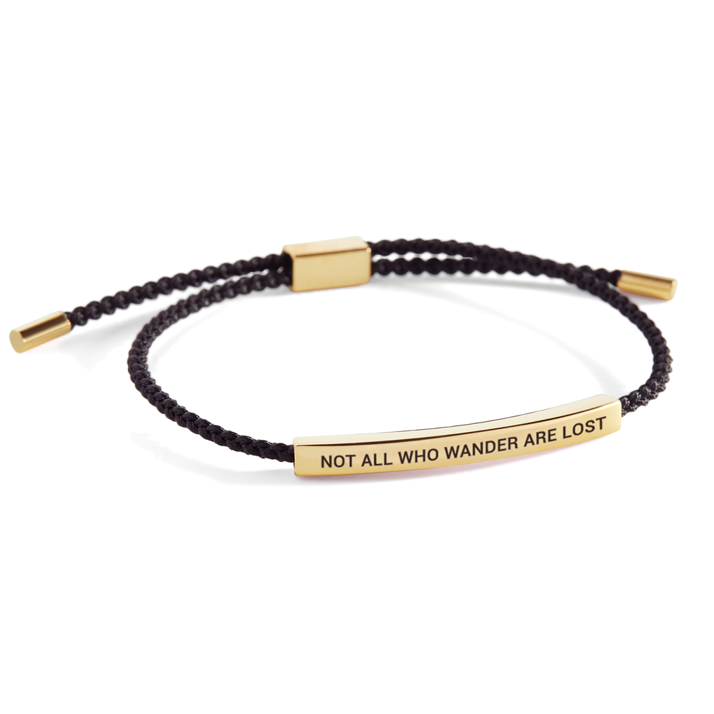 Not All Who Wander Are Lost Inspire Bracelet - Gold / Midnight Black