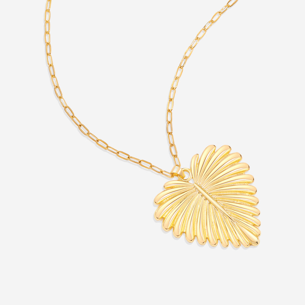 Full-Heart Palm Pendant Necklace - Default Title