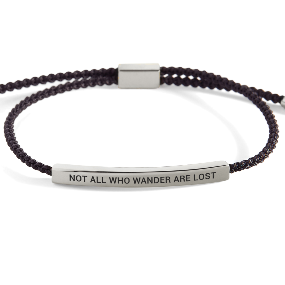 Not All Who Wander Are Lost Inspire Bracelet - Silver / Pink