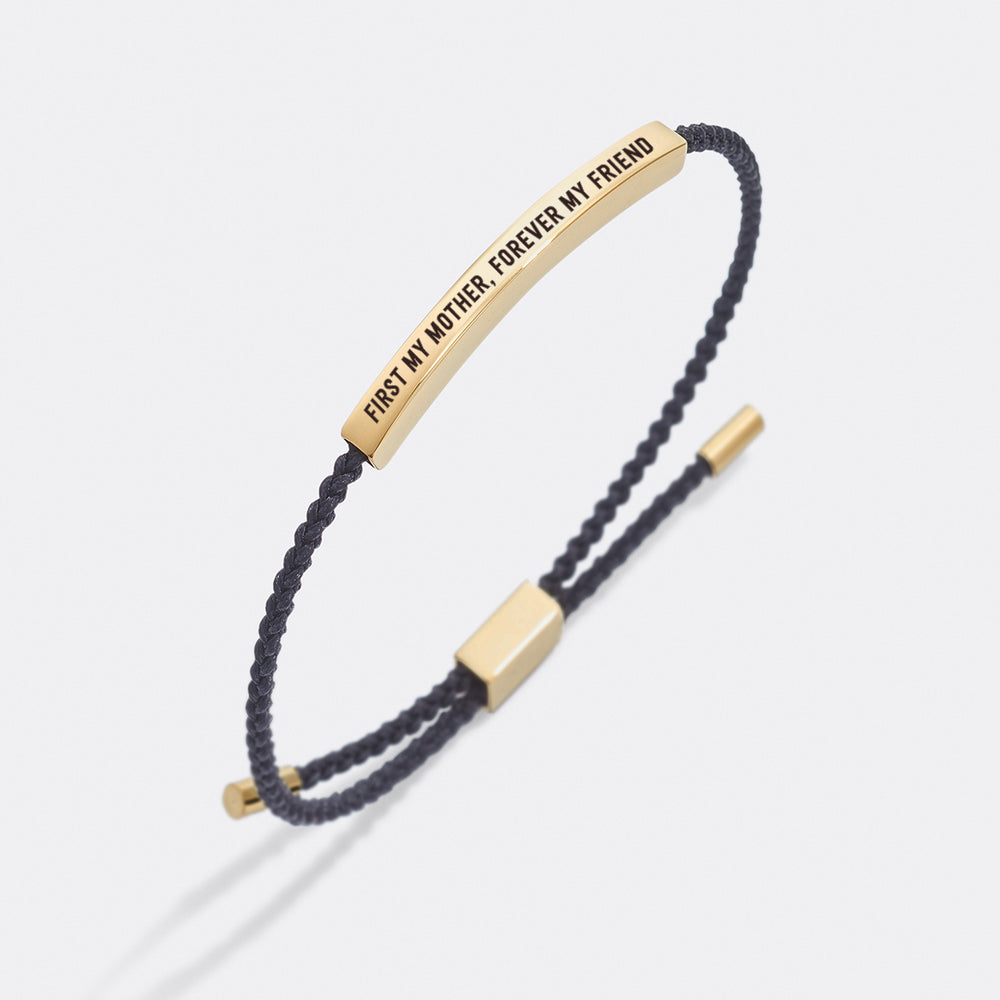 First My Mother, Forever My Friend Inspire Bracelet - Gold / Lucky Red / Personalized
