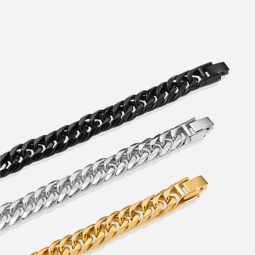 Men's Chunky Curb Link Bracelet - 18k Gold Plated