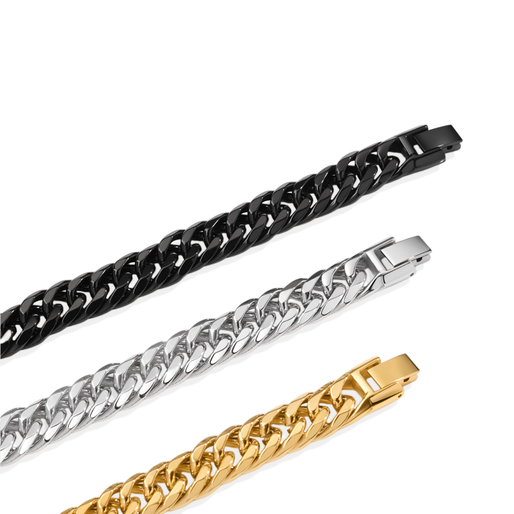 Men's Chunky Curb Link Bracelet - 18k Gold Plated