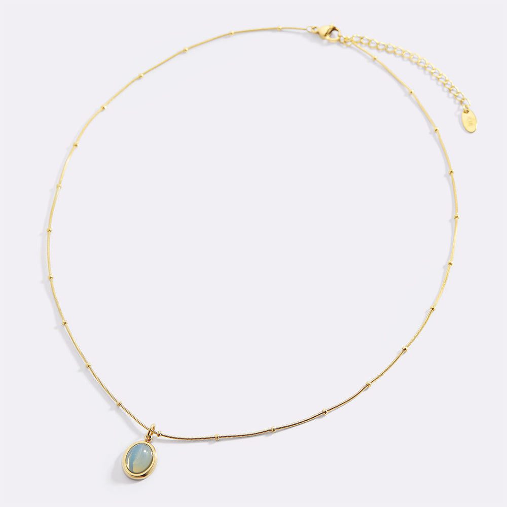 Aquamarine Gemstone Necklace - Default Title