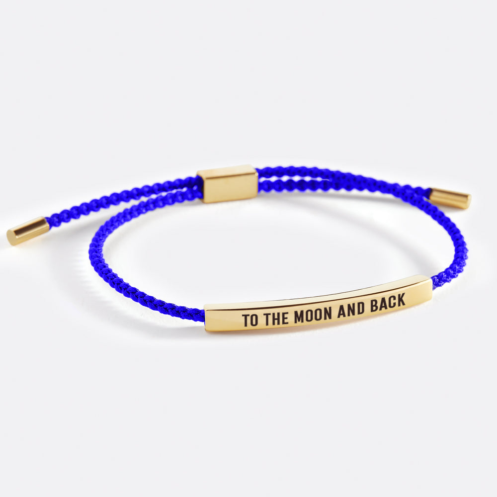 To The Moon And Back Inspire Bracelet - Gold / Royal Blue / Personalized