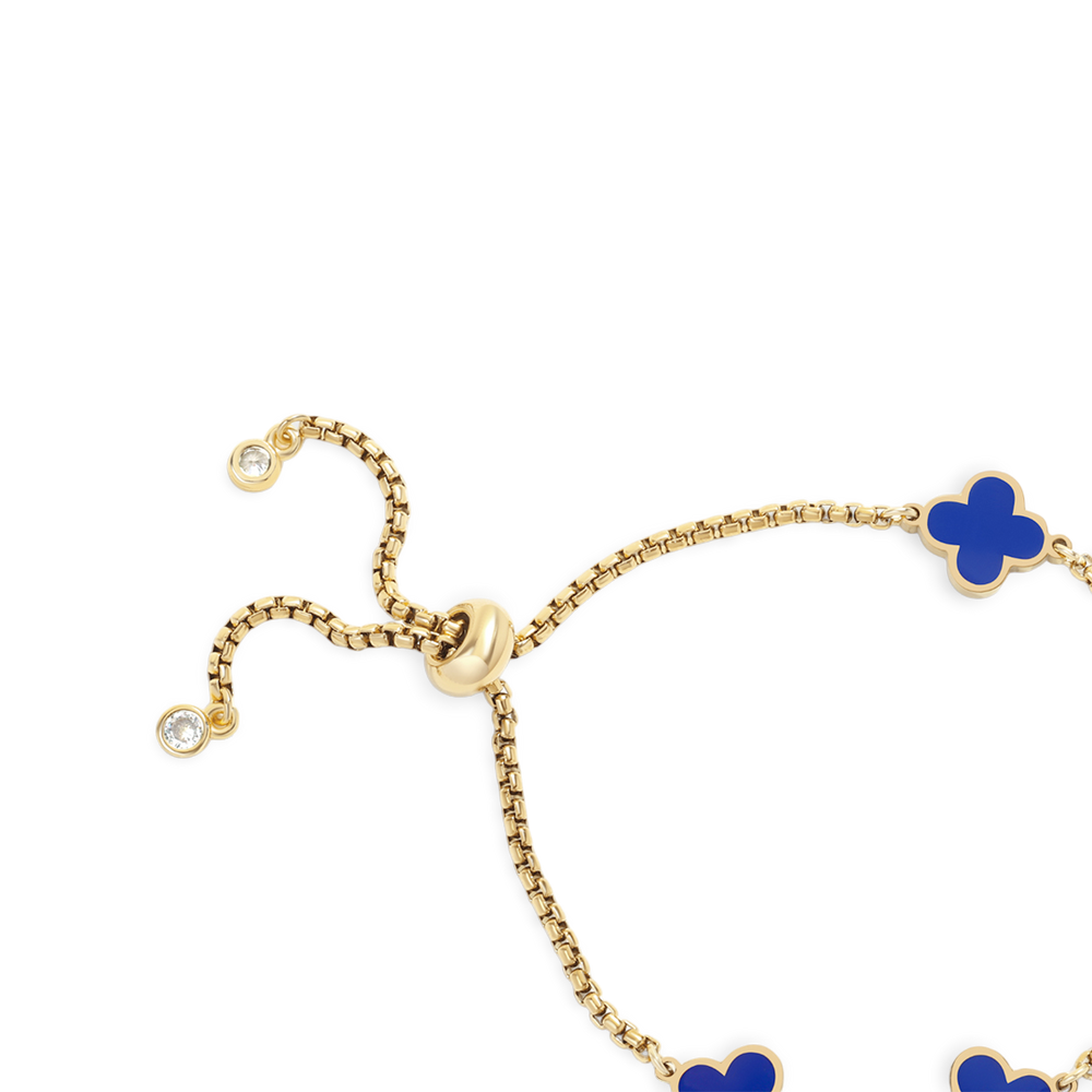 Clover Enamel Bracelet - Navy Enamel