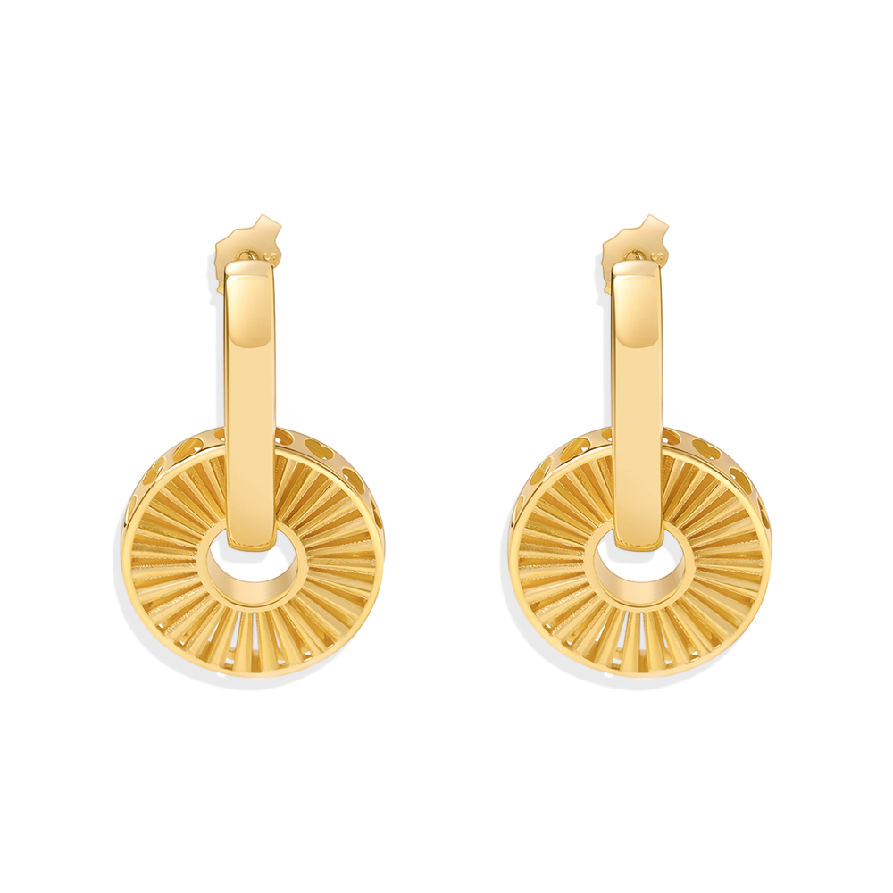 Gold Burst Drop Earrings - Default Title