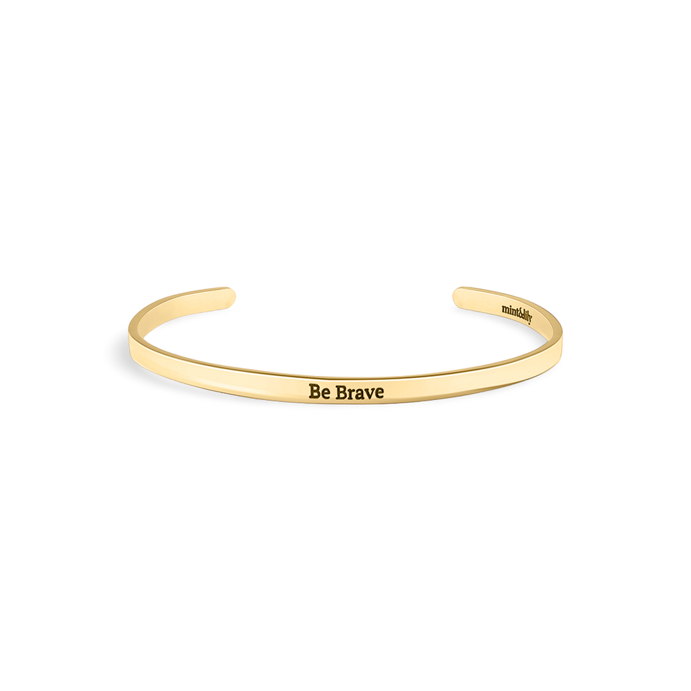 Brazalete fino personalizado - Chapado en oro de 18 quilates. / Serif