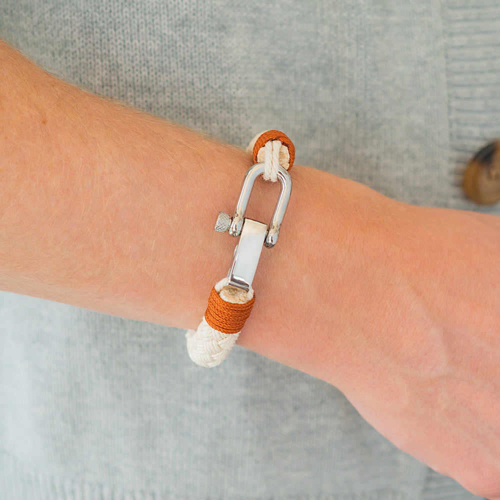 Anchor Braided Bracelet - Beige