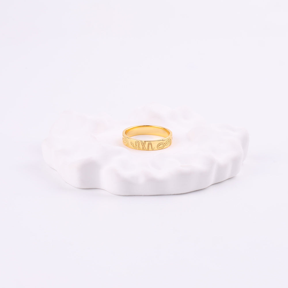 Stamped Snake Band - 18k Gold Over Sterling Silver / 5