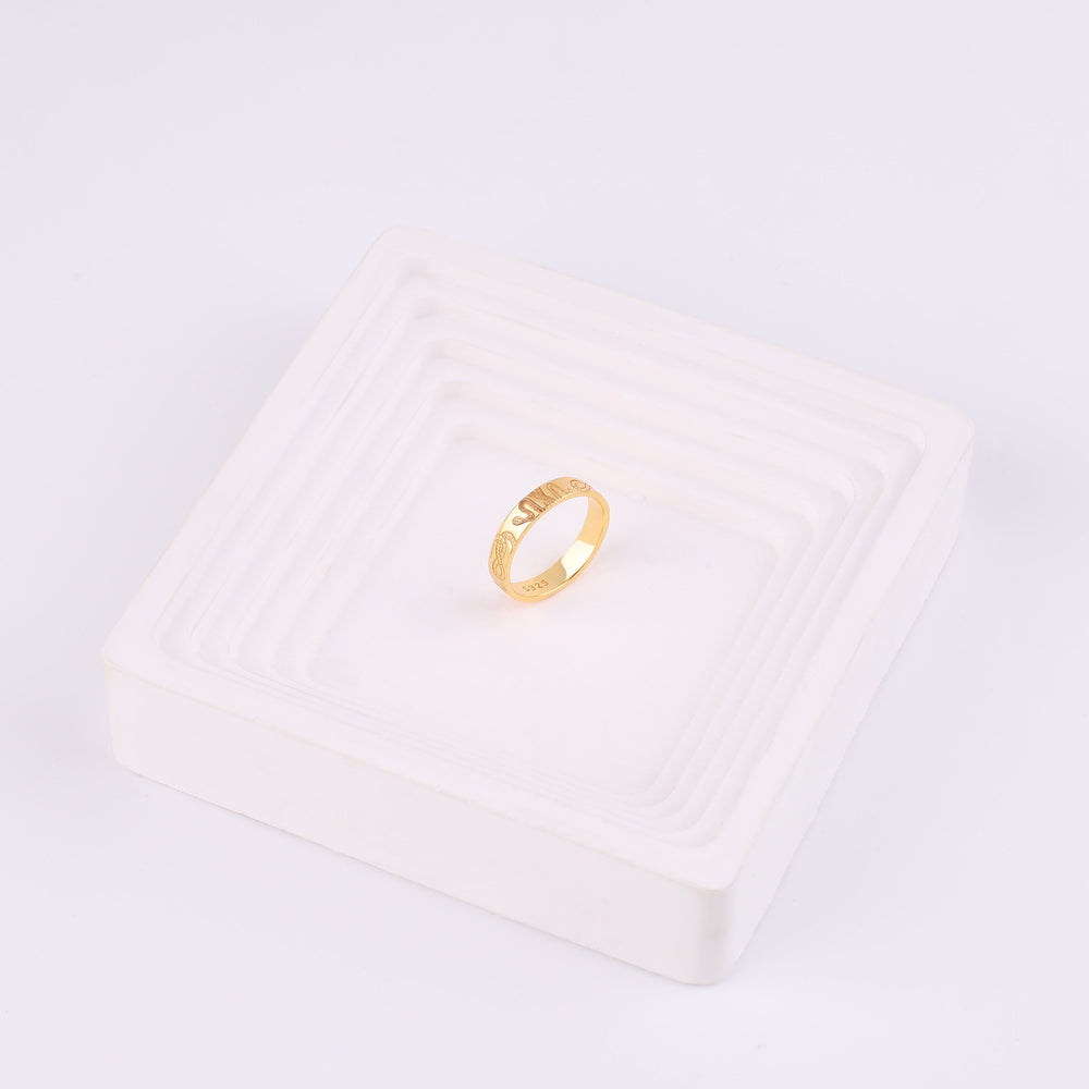 Stamped Snake Band - 18k Gold Over Sterling Silver / 5