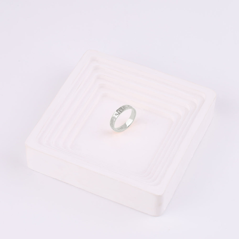 Stamped Snake Band - 925 Sterling Silver / 8