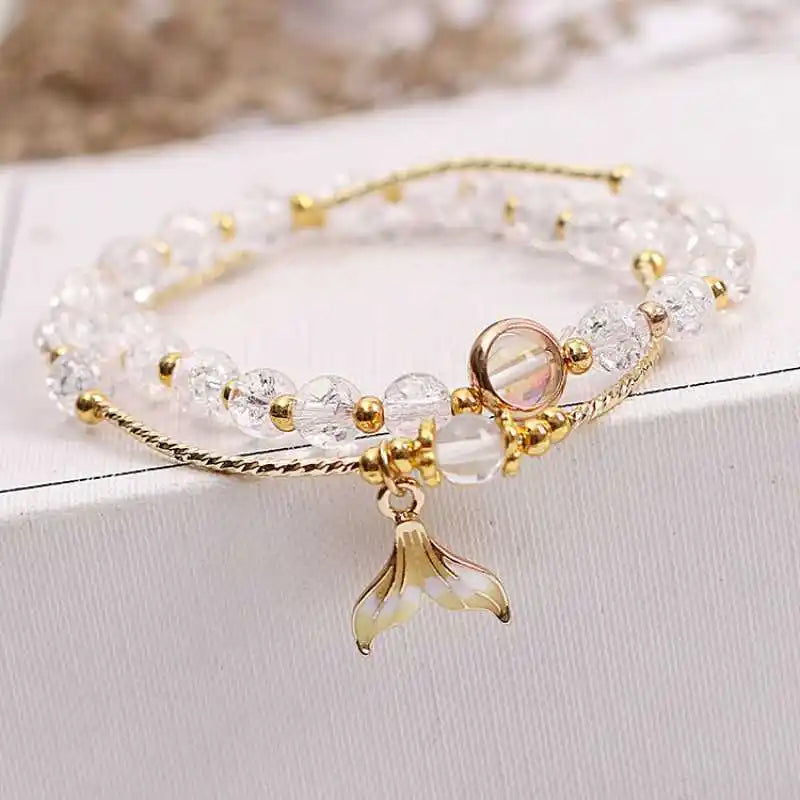 To My Niece Mermaid Bracelet - White Crackle