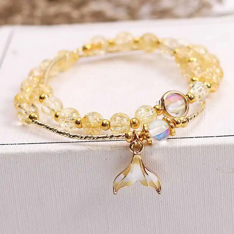To My Niece Mermaid Bracelet - Yellow Crackle