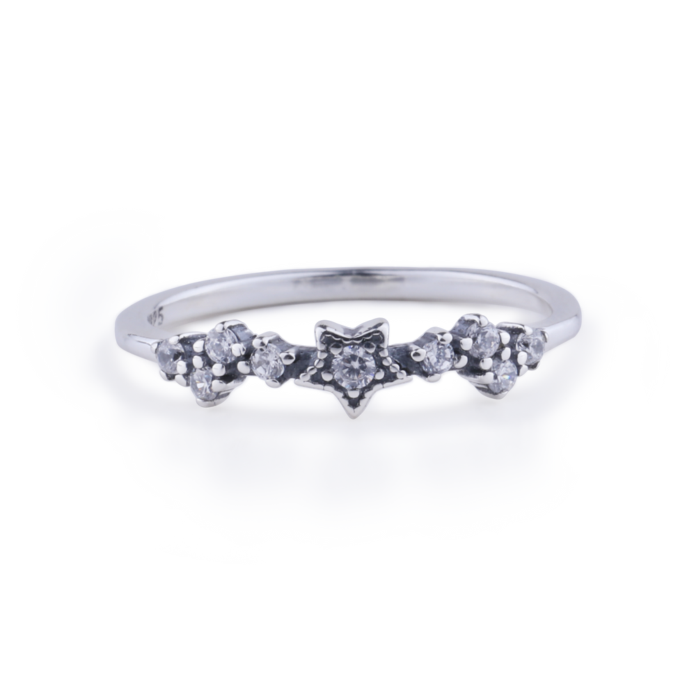 Anillo de estrellas que naciste para brillar - Plata / 5