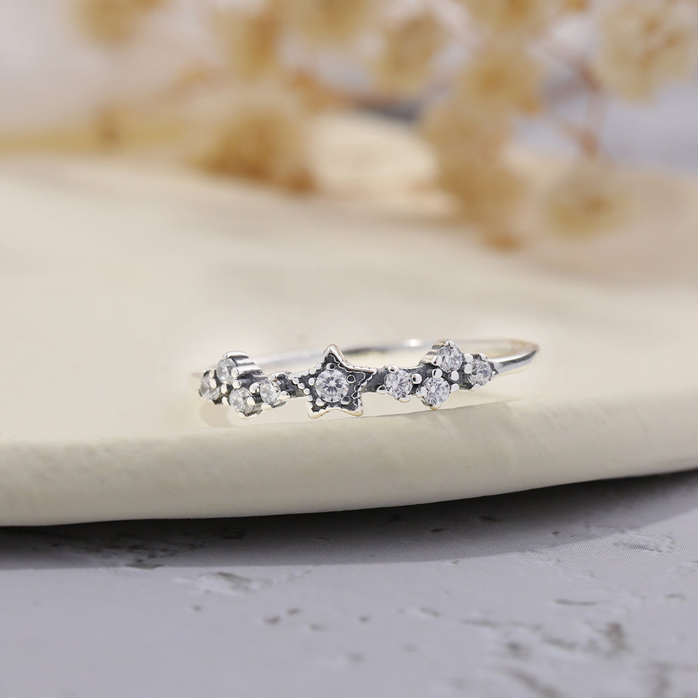 Anillo de estrellas que naciste para brillar - Plata / 5