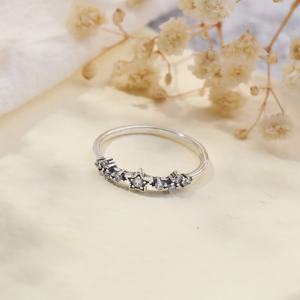 Anillo de estrellas que naciste para brillar - Plata / 5