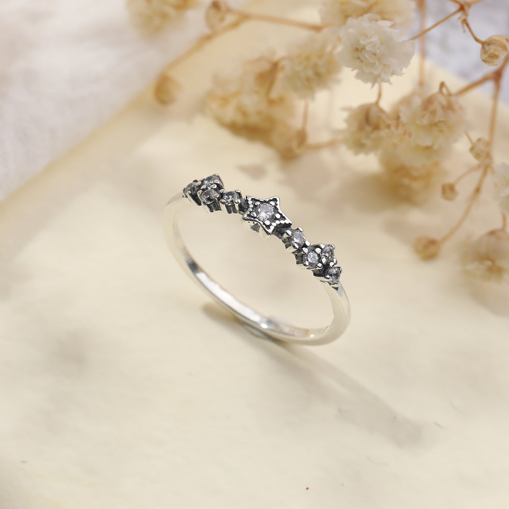 Anillo de estrellas que naciste para brillar - Plata / 5