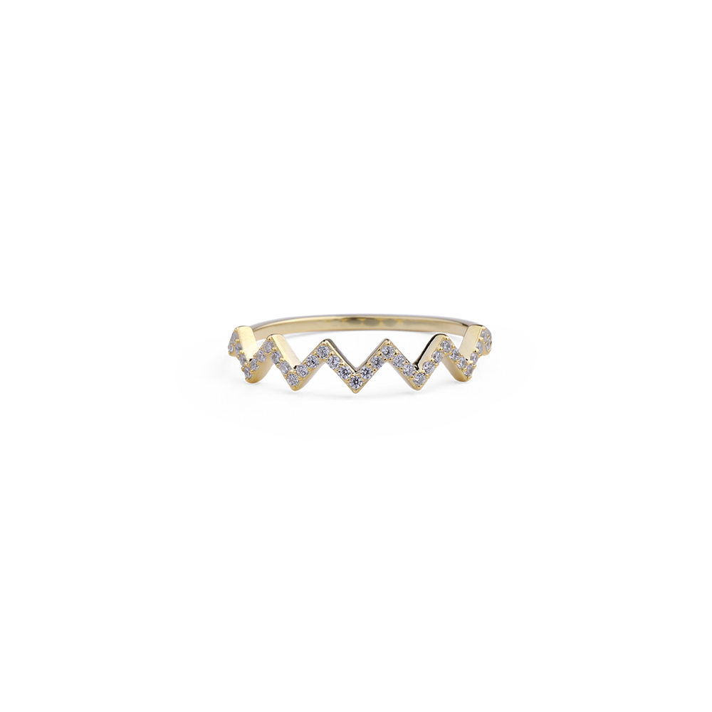 Anillo Zigzag Altos Y Bajos - Oro / 5
