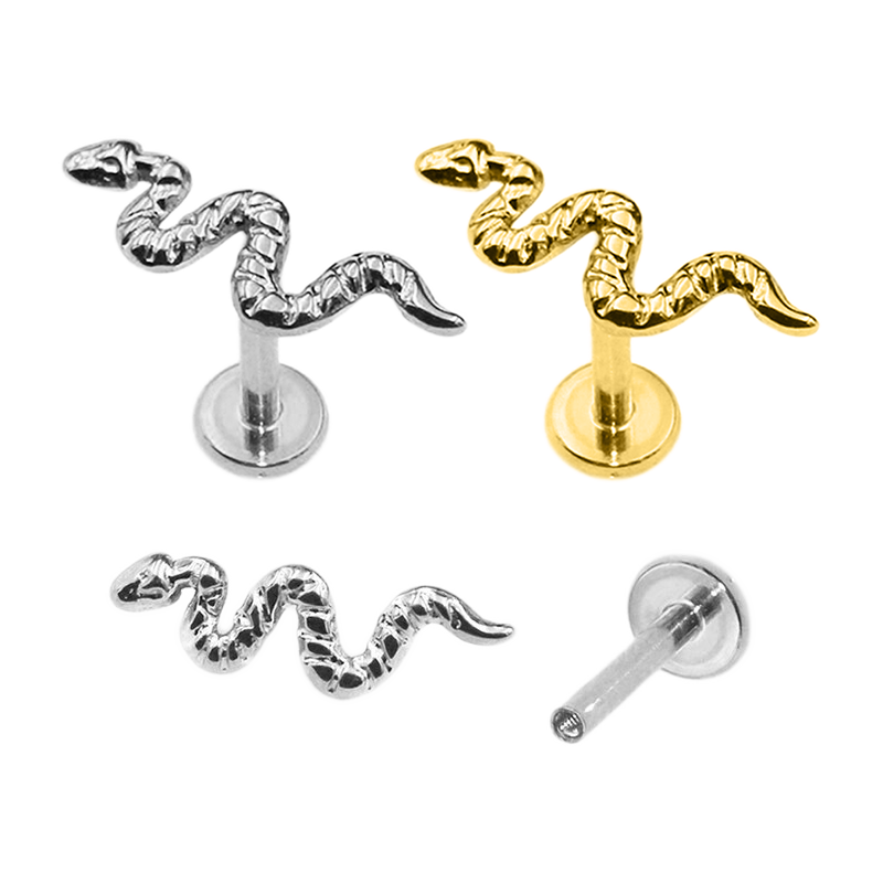 Cute Labret Studs | 16g - Silver / Snake / 8mm