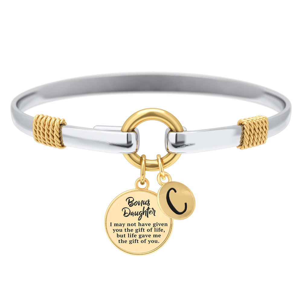 Bonus Daughter - Brazalete con amuleto personalizado en dos tonos - Oro / C